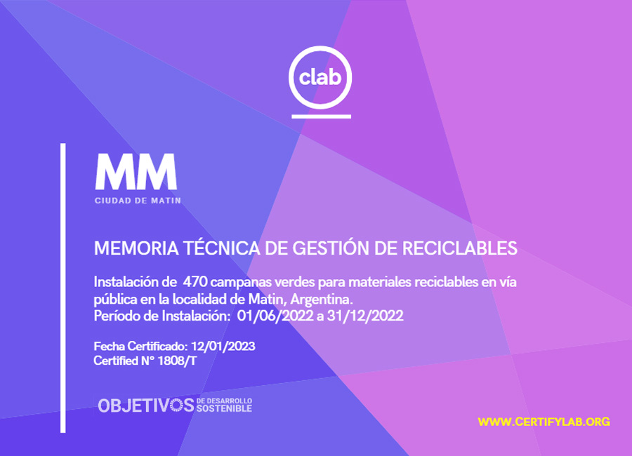 Certificación de reciclables